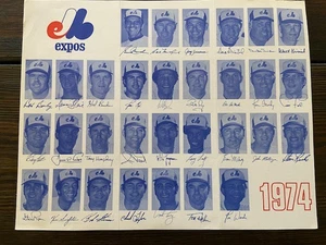 1974 MONTREAL EXPOS 8.5x11 TEAM PHOTO Roster/Jarry Park - Picture 1 of 2