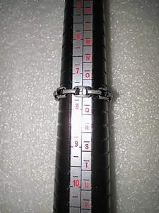 Vintage Edelstahl Kabelgliederring - Silberfarbener Kettenring 7,5 - Bild 1 von 7