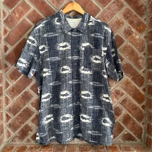 Columbia PFG Men’s Fishing Shirt Size Large Blue Marlin Button Up Vented Mesh - Picture 1 of 12