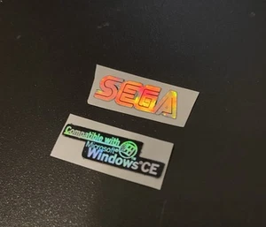 Sega Dreamcast Neu Custom Konsole Label Sticker Set Sega Microsoft Logos HOLO - Bild 1 von 3