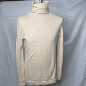 Loro Piana Cashmere Sweater Sz 46 US S Turtle Neck Off White Made in Italy - Picture 1 of 9