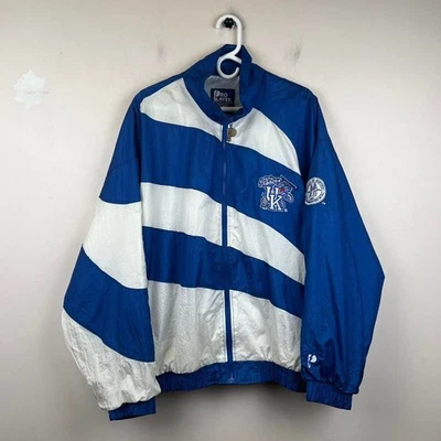Vintage 90s Kentucky Wildcats  Pro Player Royal Blue Gray Wind Breaker Size L - Image 1 of 4
