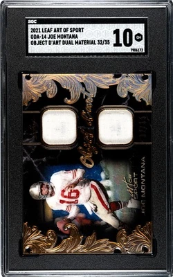 Camiseta deportiva Leaf Art Of Sport 2021 Joe Montana SGC 10 juegos usada reliquia/35 Foto 1 de 2