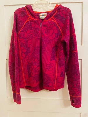 Title Nine Womens L Purple pink orange  Hoodie Zip Up Floral Paisley - Image 1 of 4