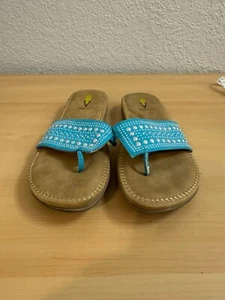Volatile Temptress Slip On Sandals Teal With Studs Size 8 - Picture 1 of 11