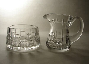 Waterford Cut Crystal Creamer and Open Sugar Bowl Set Ireland signed - Picture 1 of 6