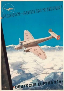 Deutsche Lufthansa 1937 German Aviation Advertising Giclee Canvas Print 20X28 - Picture 1 of 3