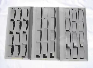 Watch Display for 36 watches (3 trays of 12) gray fuzzy - Picture 1 of 3