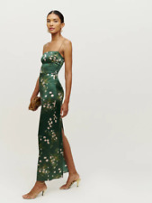 Reforation Frankie Silk Dress BuenaLadies silm grace women high quality New 2023