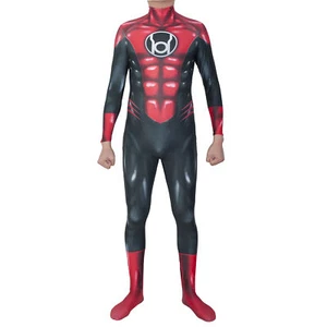 Red Lantern Jumpsuit Superboy 3D Bodysuit Cosplay Costume Adult Kids Halloween - Picture 1 of 8