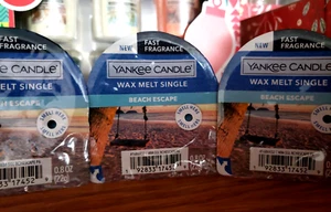 YANKEE KERZE WACHSSCHMELZE SINGLE...STRANDFLUCHT...MENGE DREI... KOSTENLOSER VERSAND! - Bild 1 von 2