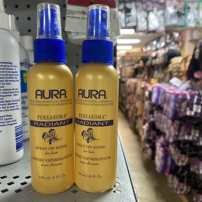 Aura Pure Botanical Essentials PUREAROMA Spray Sobre Brillo Para Cabello 4 OZ (Paquete de 2) Foto 1 de 3