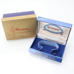 VINTAGE WALTHAM Blue Watch Box Collectible Men's Size Presentation New Old Stock - Picture 1 of 6