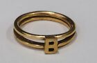 Gold Tone Letter B Initial Name Ring Size 5.5
