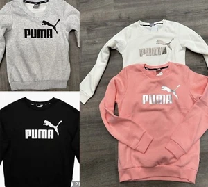 NWT Girls Puma Essential Logo Sweater, Jumper Tracksuit Top Fleece Lined #114018 - Picture 1 of 18