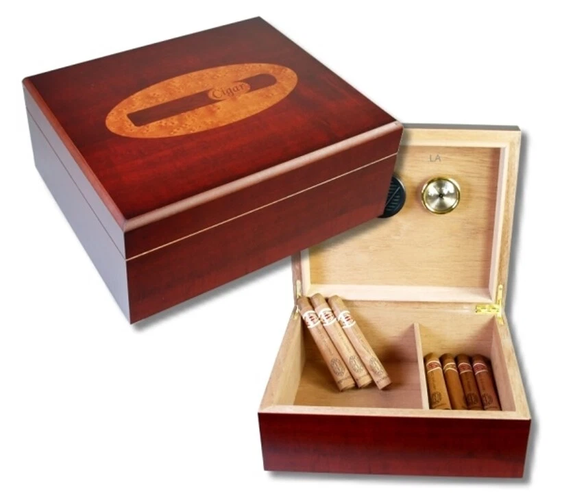 Cigar Intarsie Humidor V-430 mit Polymerbefeuchter - Bild 1 von 1