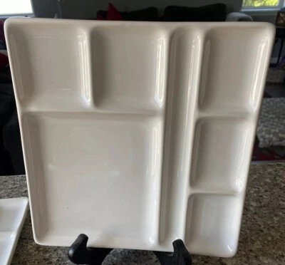 CRATE & BARREL 9” Square White Fondue Sushi Plate Dish *NEW* - Image 1 of 4