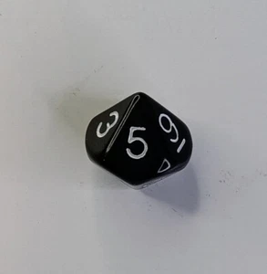 Vintage 1990s The Armory d10 RPG Die Opaque Black/White Taiwan Mould - Picture 1 of 2