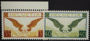 1929 Schweiz, Flugpost, geriffelter Gummi, postfrischer Satz, tadellos - Bild 1 von 1