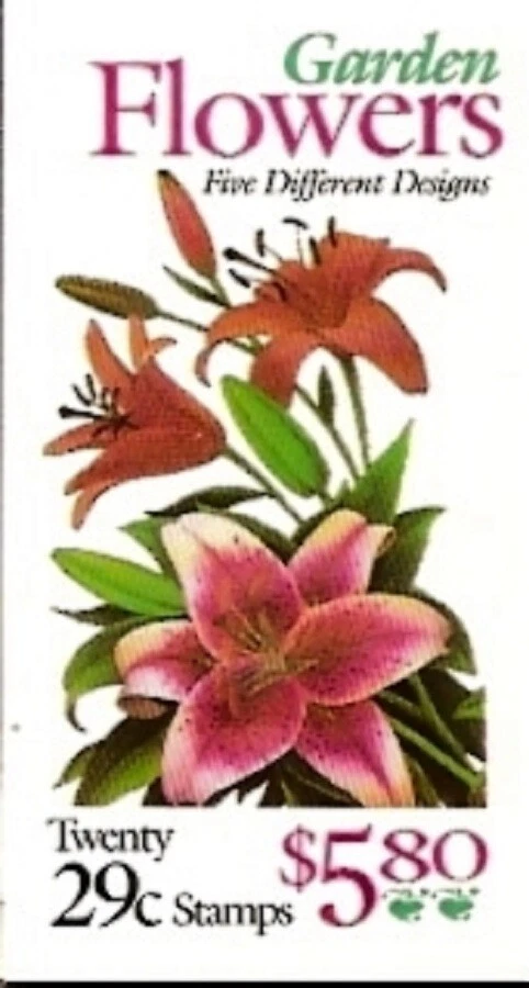 USA BOOKLET SC# BK215 GARDEN FLOWERS- SUMMER 29c. - BKLT OF 20  MNH - PL# 2 - Image 1 of 1