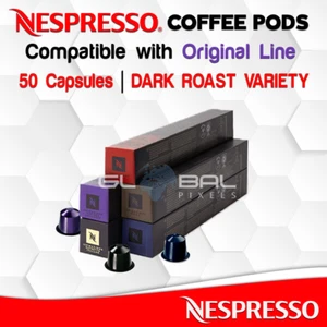 Cafeteras Nespresso línea original 50 cápsulas paquete de variedades 5 mangas tostado oscuro - Imagen 1 de 2