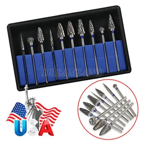 10 PCS Tungsten Carbide Dental Acrylic Bur Drill 2.35mm for Teeth Handpiece - Picture 1 of 13