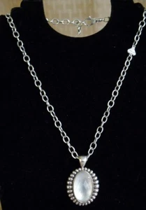 Lagos 925 LRG Rock Crystal/MOP Domed Doublet Enhancer Pendant Necklace/Chain - Picture 1 of 22