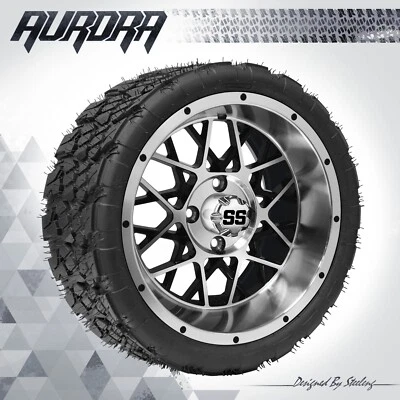 GOLF CART 14" 'VENOM' WHEELS/RIMS and 20" 'AURORA' ALL-TERRAIN TIRES DOT RATED - Image 1 of 4