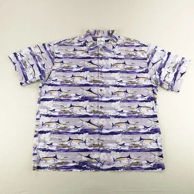 Guy Harvey Shirt Mens XL Blue Aftco Bluwater Fisherman Button Up Fishing Marlin - Изображение 1 из 4