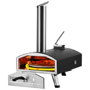 VEVOR 12" Outdoor Pizza Oven Portable Wood Pellet Pizza Oven Iron Spray Camping - Picture 1 of 12