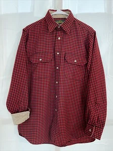 Vintage Cabela's Buffalo Plaid Checkered Checked Logger Flannel Shirt Button M - Picture 1 of 7