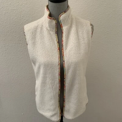 Chaleco Floral Suave Reversible Matilda Jane Para Mujer Talla Pequeña Bolsillos Cremallera Completa Foto 1 de 4