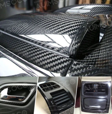 7D Carbon Fiber Vinyl Film Interior Wrap Stickers Universal for Ford All Series - Image 1 of 4