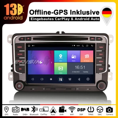 64GB 7" Autoradio DVD Android 13 CarPlay GPS DAB OPS für VW Tiguan Golf 5 6 POLO - Bild 1 von 4