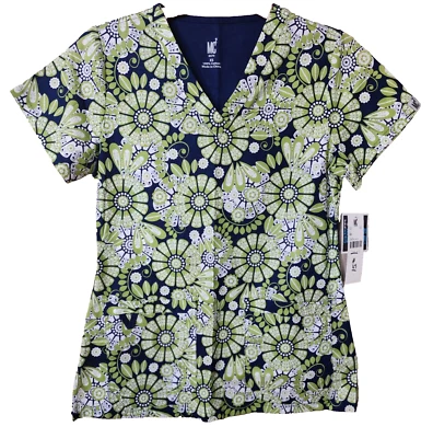 New with Tags MC2 by Med Couture Women's V-Neck Petal Scrub Top Size XS 8479 - Image 1 of 4