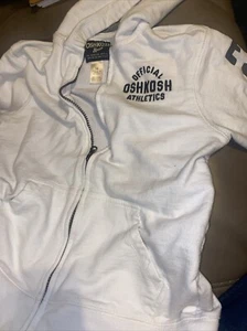 OshKosh B'Gosh Kids White Logo Zip Sweatshirt Hoodie Size 12 - Picture 1 of 8