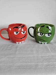 M &M Vintage Mugs 4.5""H x 6 3/4"W Mars 2015 Red, Green, Black & White - Picture 1 of 5