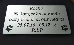 Custom Pet Memorial Plaque Grave marker Garden Memorial Cemetery name plate - Picture 1 of 1