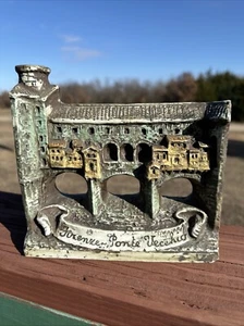 Vintage 50er Jahre Dekanter Ponte Vecchio Florenz Italien Gebäude Barware - Bild 1 von 11