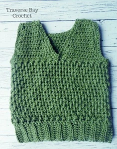 Simple crochet toddler boy vest 3T 4T PATTERN ONLY - Picture 1 of 5
