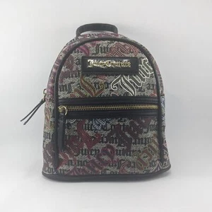 JUICY COUTURE Mini Backpack Multicolored Print Over Black NWOT - Picture 1 of 9