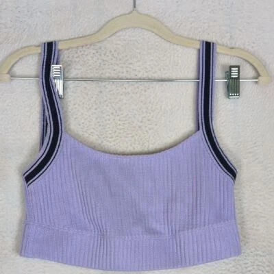 Женский спортивный укороченный топ с ребрами из лаванды American Apparel размер S - Изображение 1 из 4