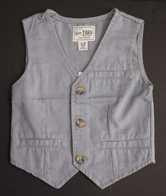 NWT NEW The Children's Place Boy's Size 12-18 Months Gray Vest 100% Cotton - Image 1 of 3