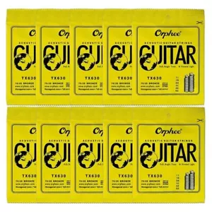 10 Sets of 6 Orphee TX630 Acoustic Guitar Strings 11-52 75/25 Bronze String D1H2 - Picture 1 of 11