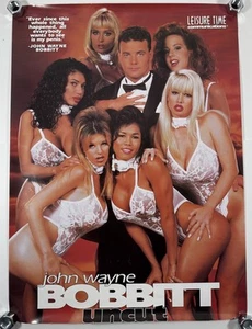 Vintage John Wayne Bobbitt Poster Adult Actor 33x24 90s Hot Girls Models - Picture 1 of 13