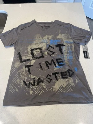 Division E City of Lost Angels T-Shirt Lost Time Wasted Large V Neck - Image 1 of 4