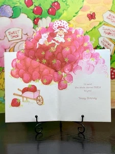 Rare Vintage Strawberry Shortcake Pop Up Card 1980s Carlton CANADA - Picture 1 of 16