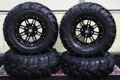 HONDA PIONEER 500 25" USA ITP MUD LITE II ATV TIRE & HL3 BLK WHEEL KIT IRS10K - Изображение 1 из 4