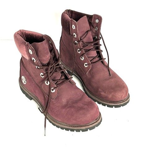 Stivali Timberland 6" Premium impermeabili A1KC1 bordeaux velluto nabuk donna taglia 8