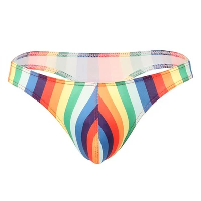 Sexy Thong Men's Brief G String Underwear Soft Panties Cartoon Print U Convex - Image 1 of 4